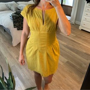 Anthropology Maeve mustard dress